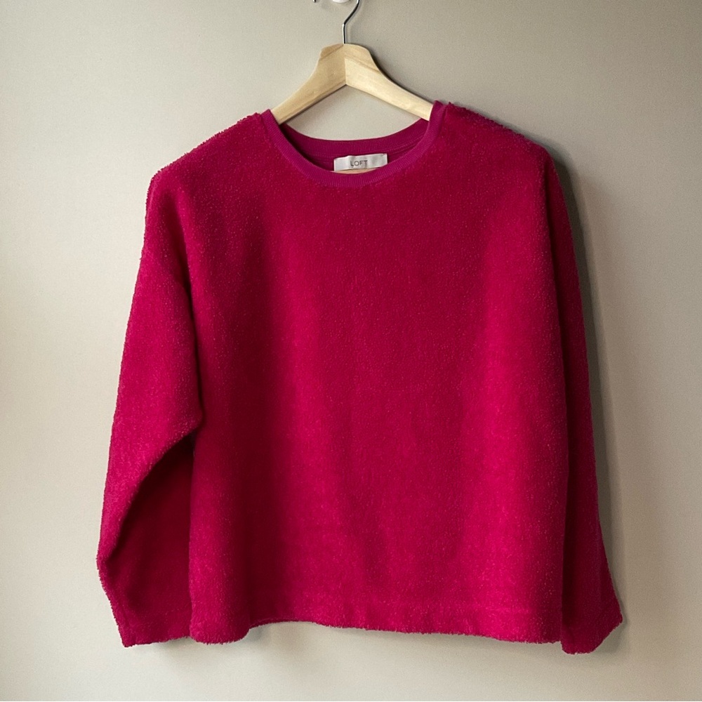 Loft Pink Fuzzy Sweatshirt Large